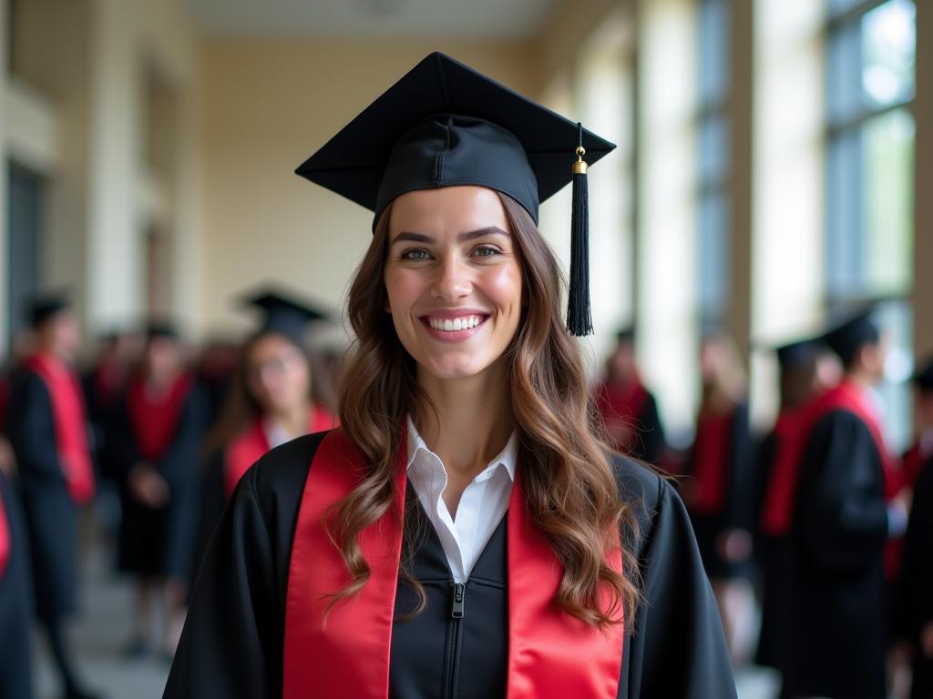 Estudante universitário comemorando sucesso acadêmico